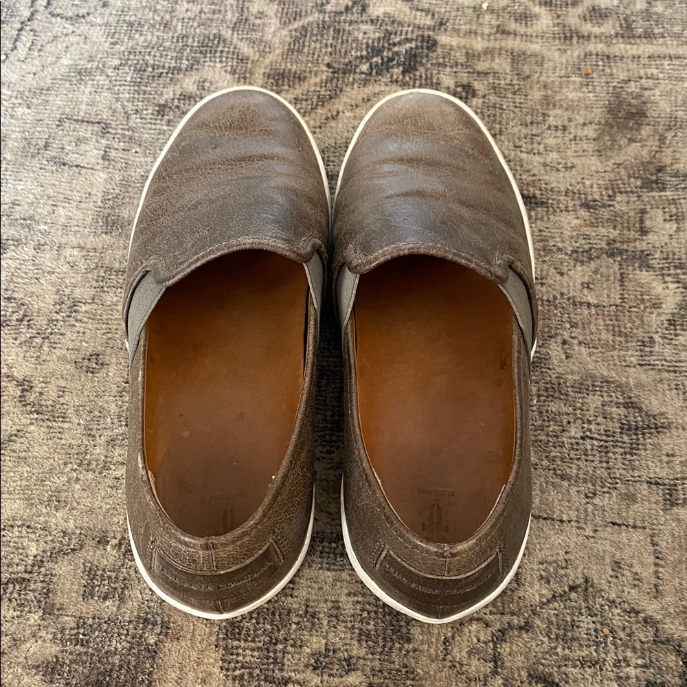 Frye Women’s Brown Ash Leather Slip-On Sneakers Size 8 - Picture 6 of 9